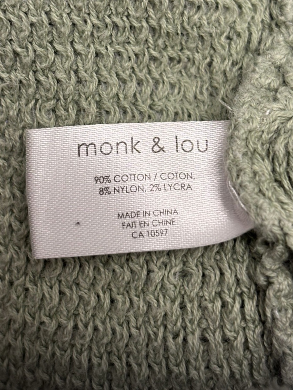 Monk+lou Relaxed Ribbed Turtleneck Sweater in Sage Green - Picture 7 of 8